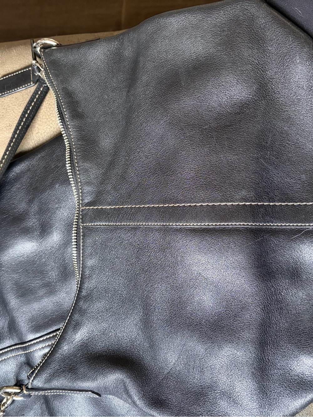 Coach Black Leather Shoulder Hobo Bag - Picture 3 of 5